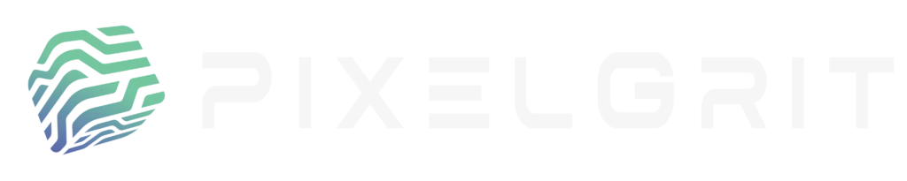 PixelGrit Gradient Logo with white text